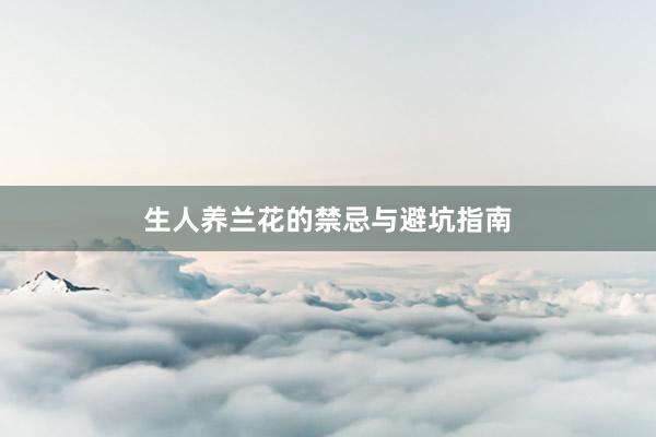 生人养兰花的禁忌与避坑指南